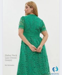 - Halter Neck Lace Dress( Green)-$8.99